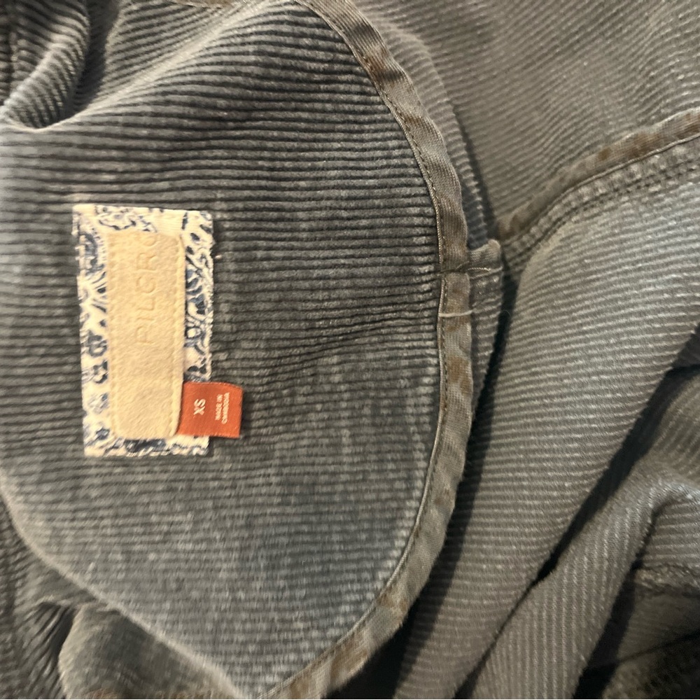 Anthropologie Pilcro Oversized Corduroy Blazer Jacket Coat Shacket Blue Sz small - Picture 11 of 16